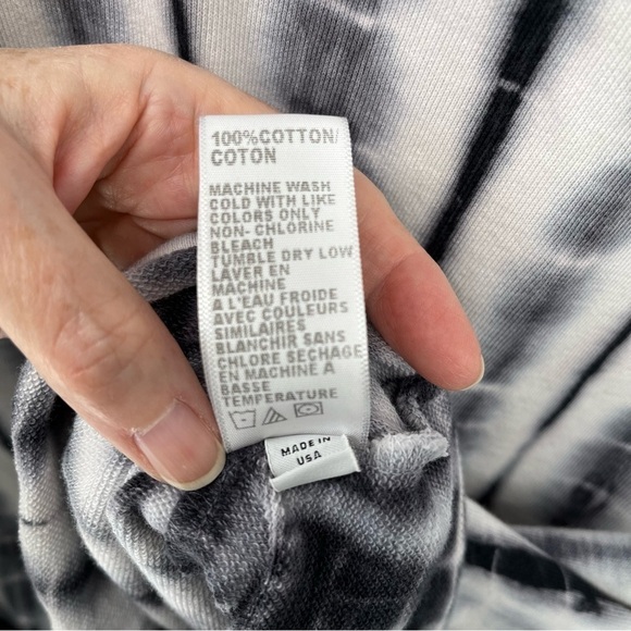 Standard James Perse Tie Dye Sweatshirt Size XL Crew 3/4 Sleeves Rolled Hem - Picture 8 of 8